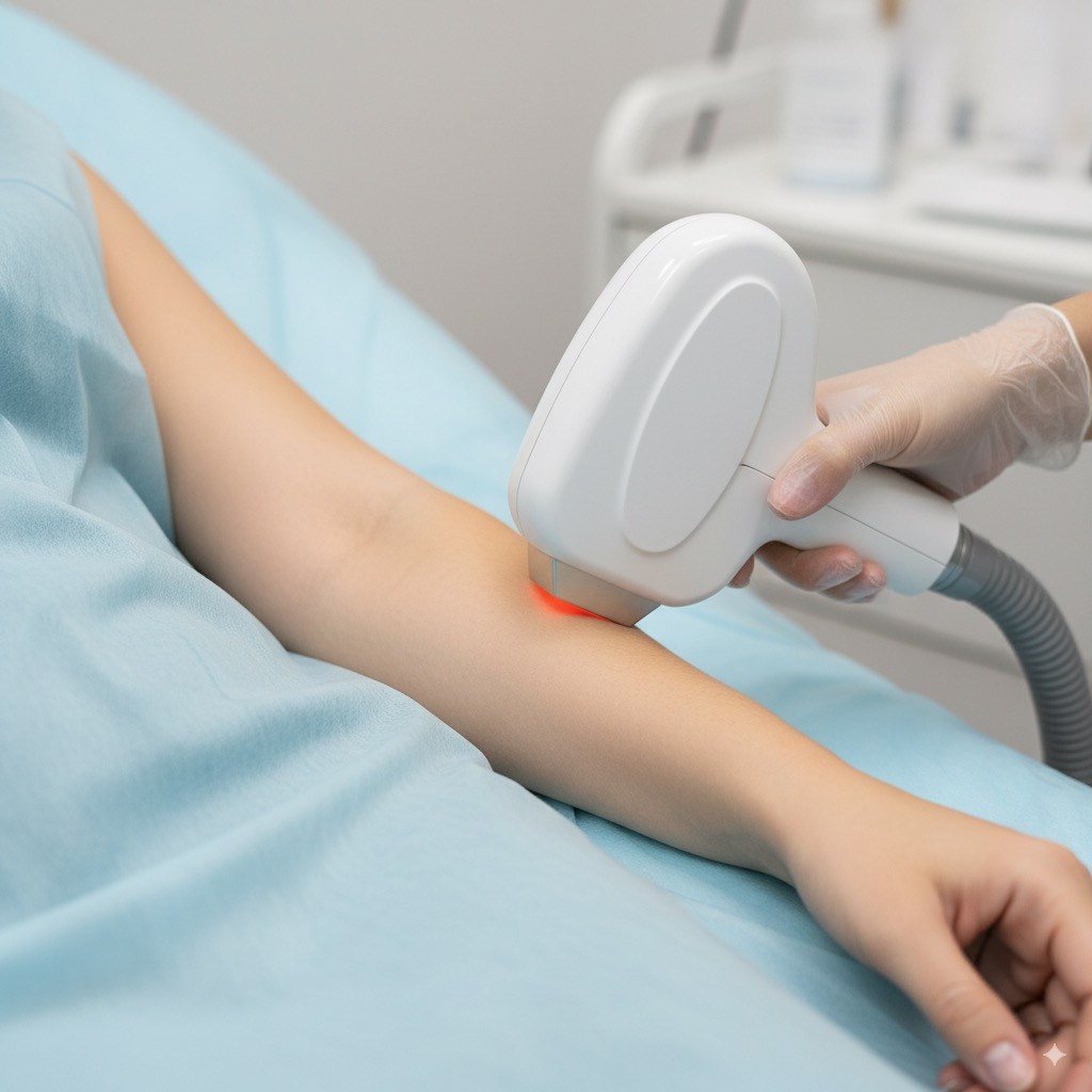 Láser medios brazos en Takamaka